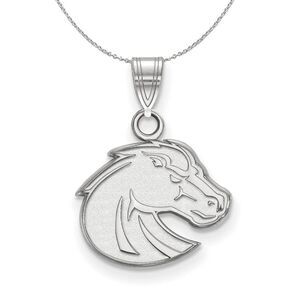 Sterling Silver Boise State Small Necklace - 24 Inch